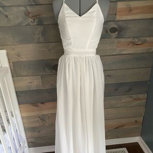 White backless dress